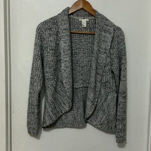 H&M Basic Charcoal Ribbed Cardigan. Size Small.